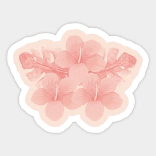 Tropical Peach Hibiscus Flower Sticker